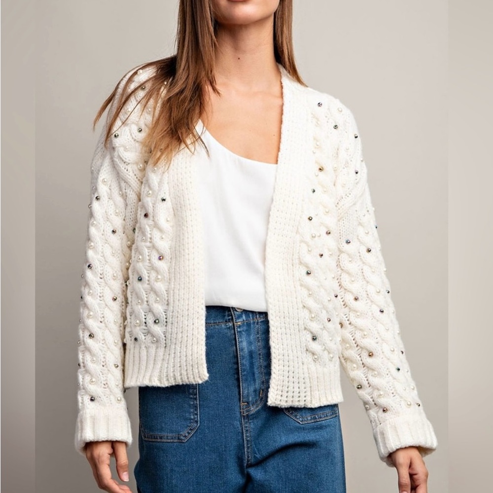 NWT Pearl Crotchet Cardigan